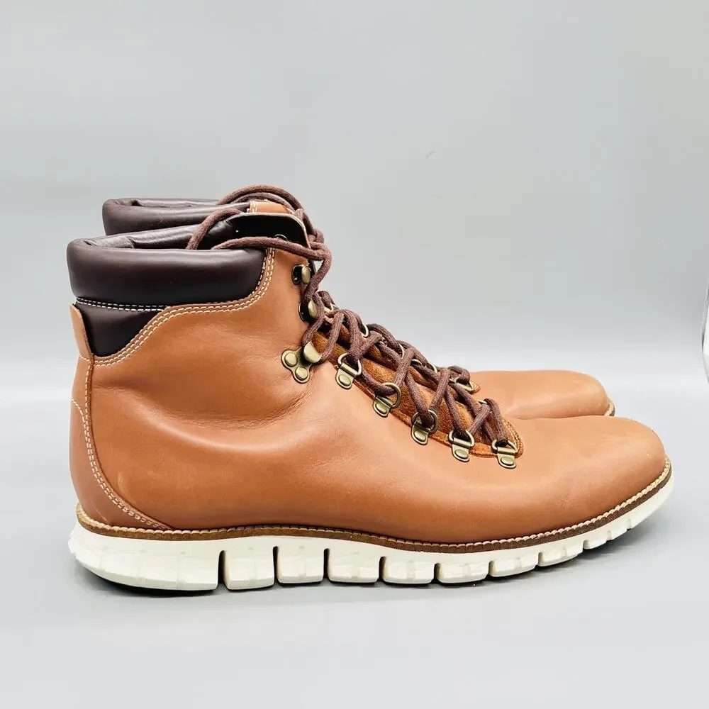 Cole Haan Boots Mens 12 Brown Leather Grand OS Chukka Ankle Lace Up Casual